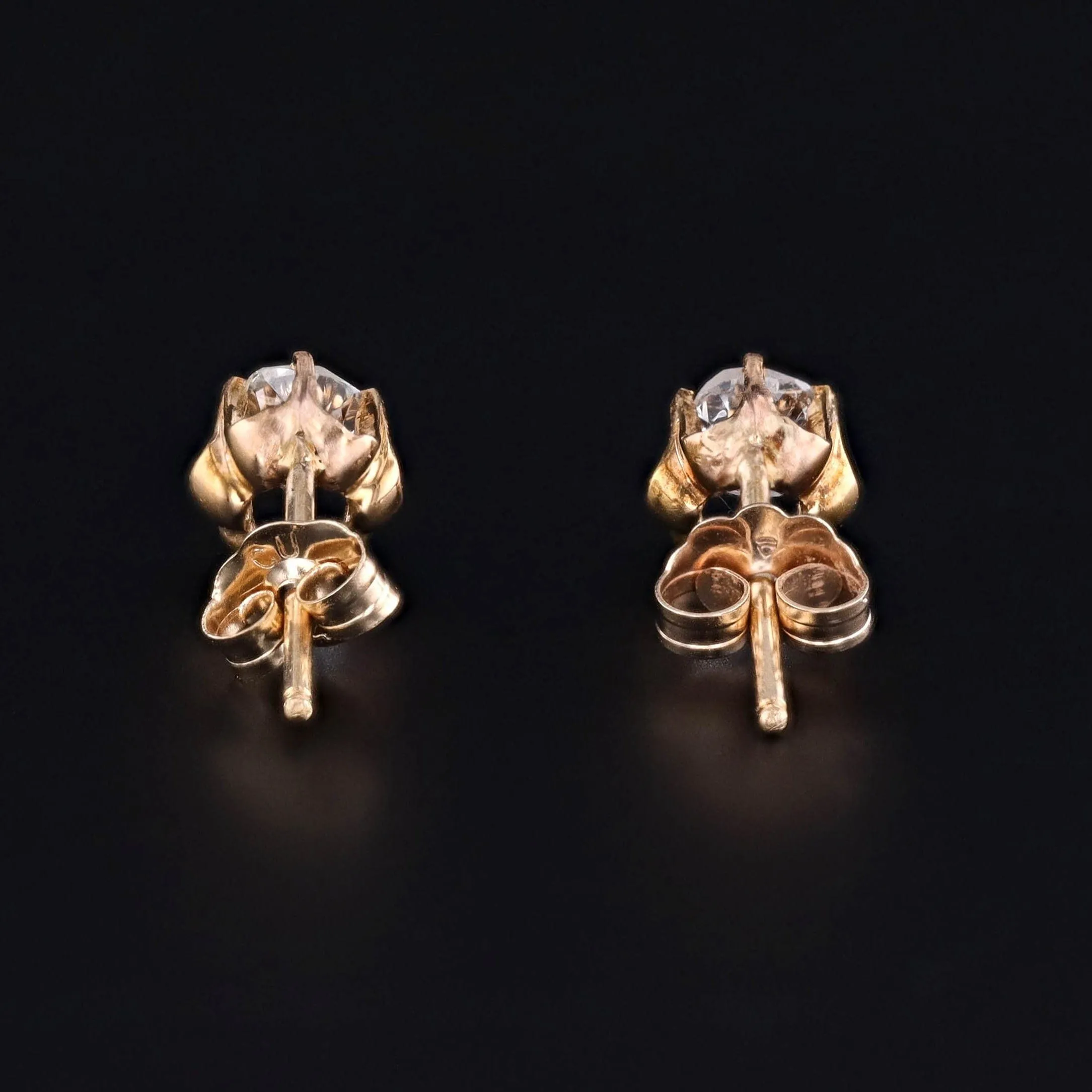 Old Mine Cut Diamond Conversion Earrings in 18k and 14k gold