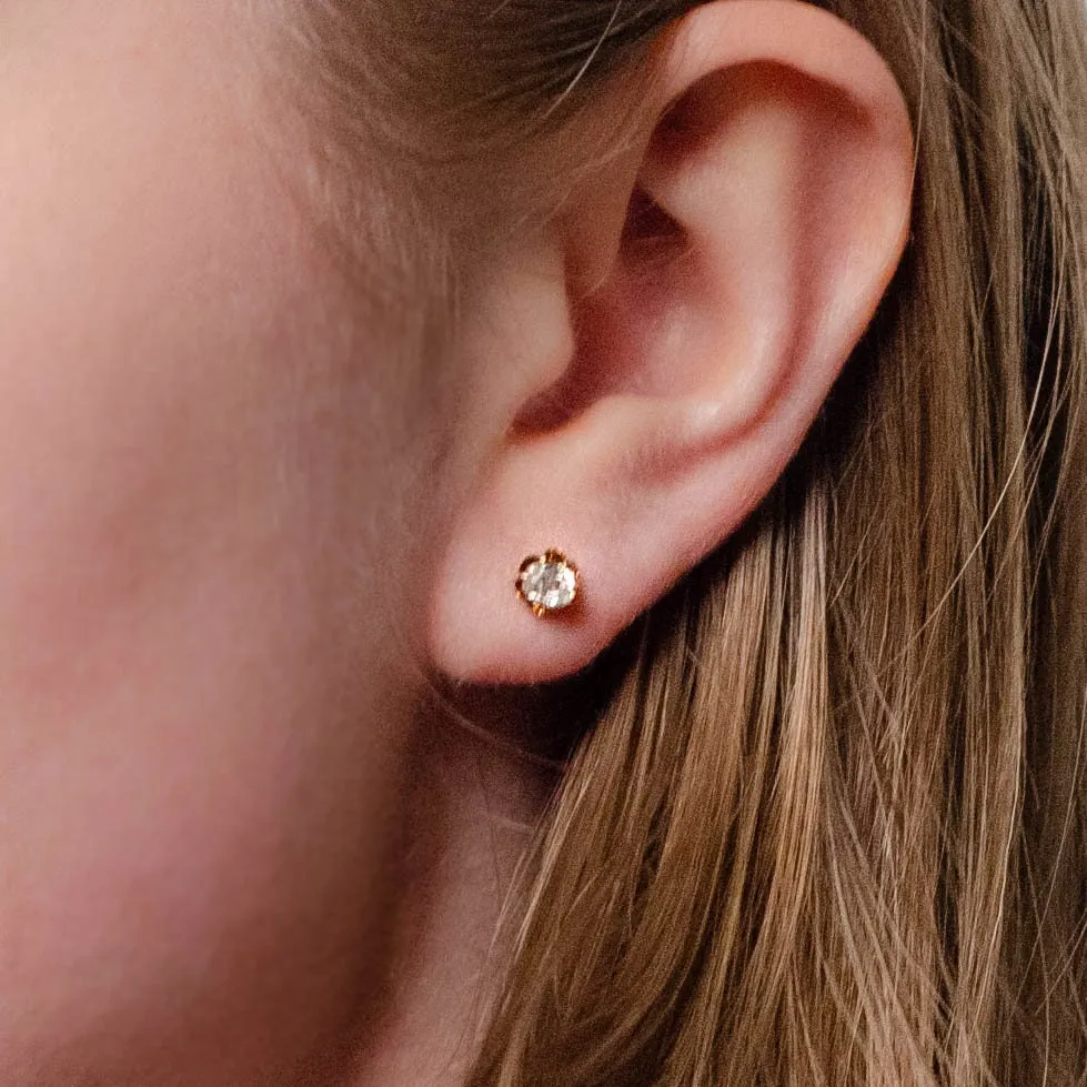 Old Mine Cut Diamond Conversion Earrings in 18k and 14k gold
