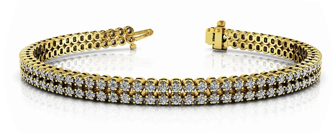 Opulent Double Row Diamond Tennis Diamond Bracelet with 3.50 ct.(finished) 1.8mm