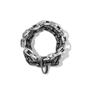 Oval Carabiner on Links Chain Bracelet