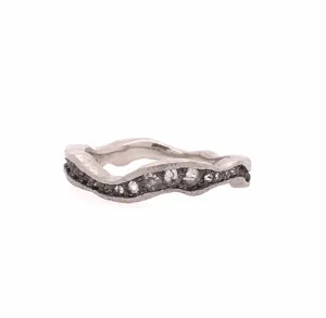 Palladium Diamond Wonky Band