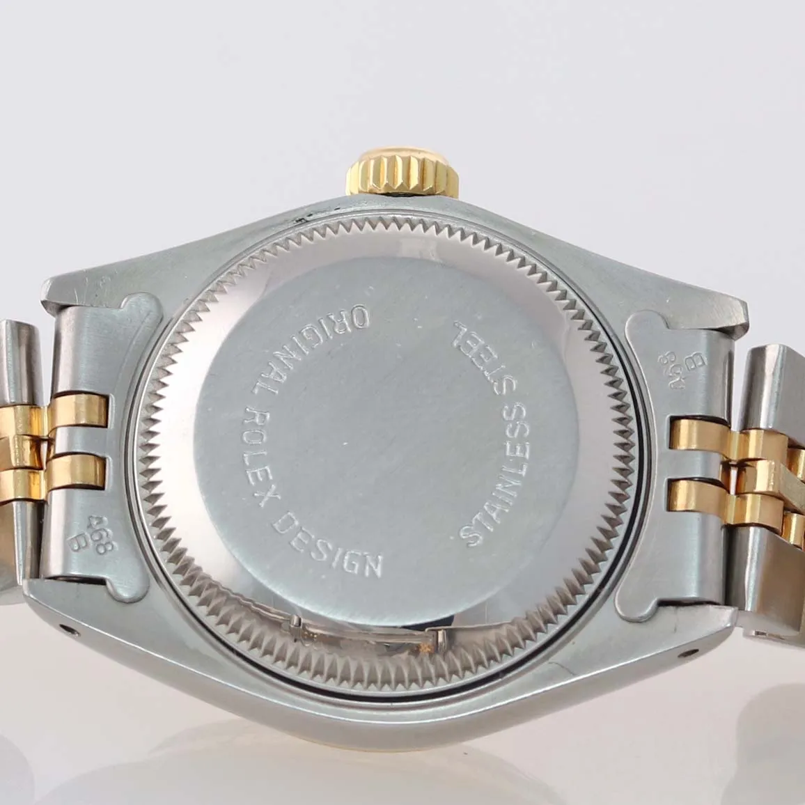 PAPERS Ladies Rolex 67193 Two Tone 18k Gold 26mm MOP Diamond Watch Box