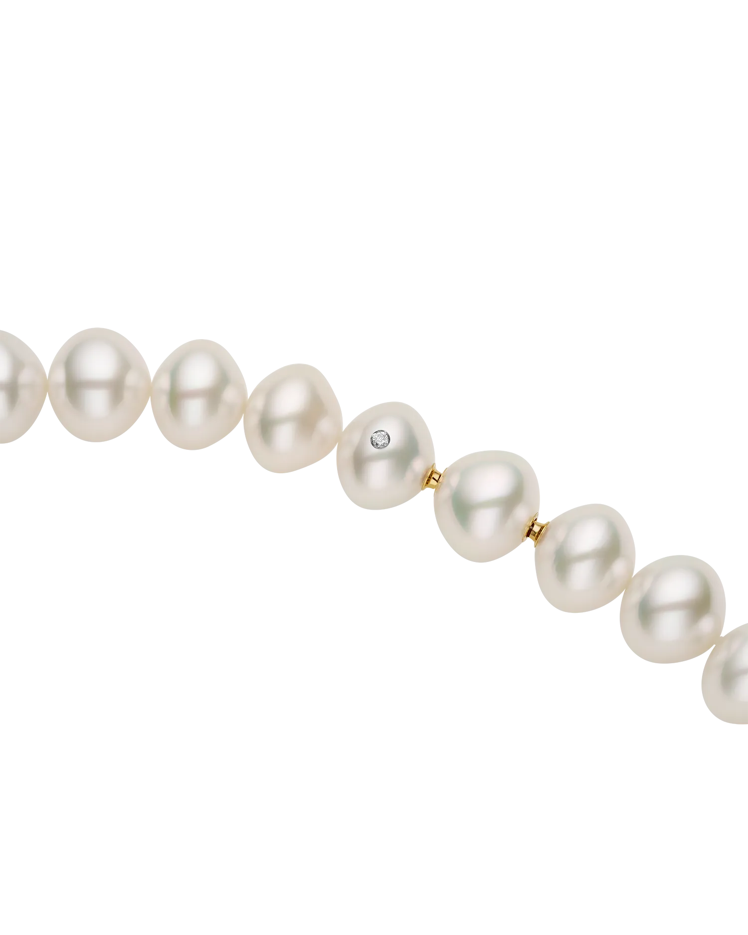 Paspaley Triangle Pearl Strand Necklace | 14-16mm Triangle Pearls and Paspaley Signature Diamond