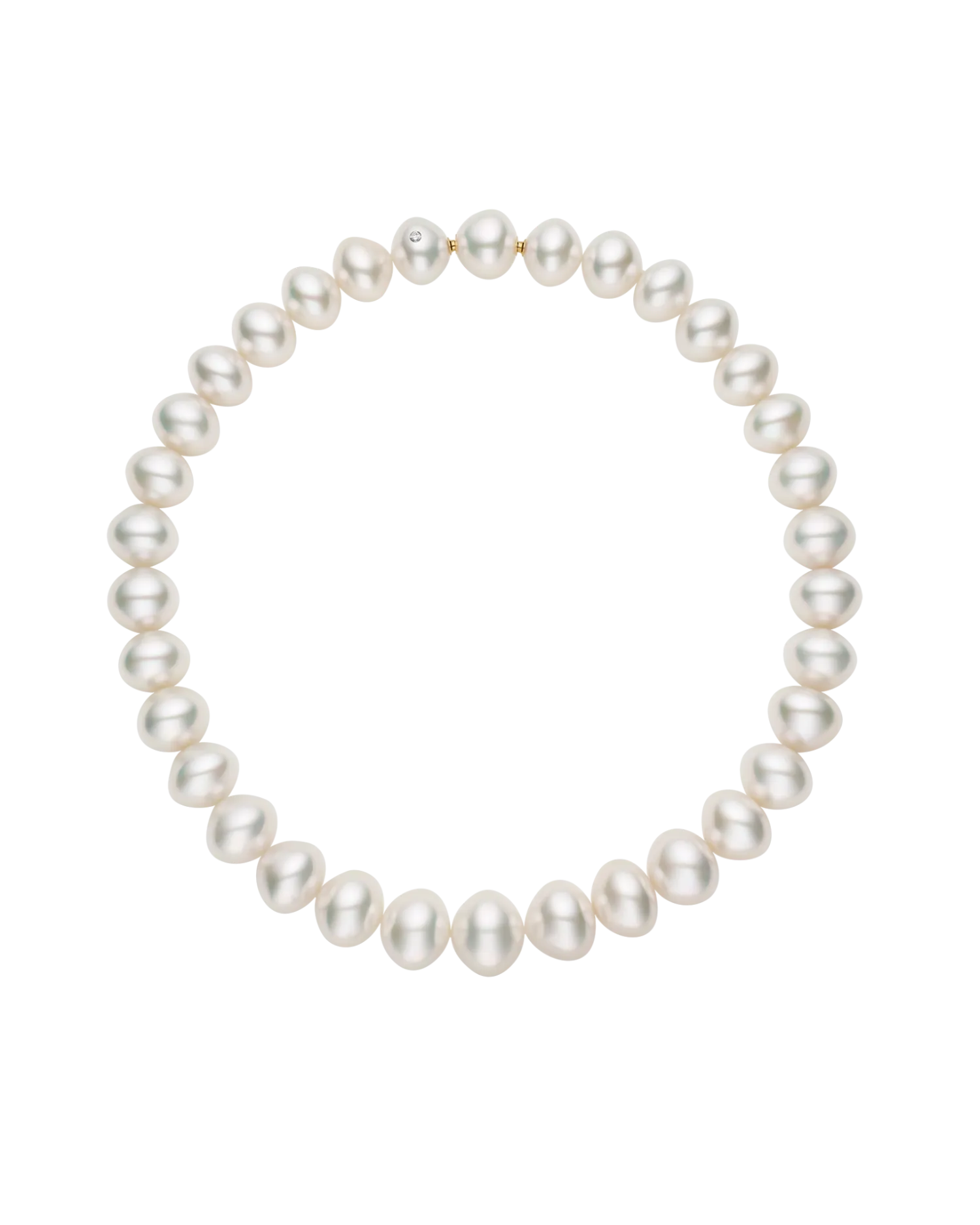 Paspaley Triangle Pearl Strand Necklace | 14-16mm Triangle Pearls and Paspaley Signature Diamond