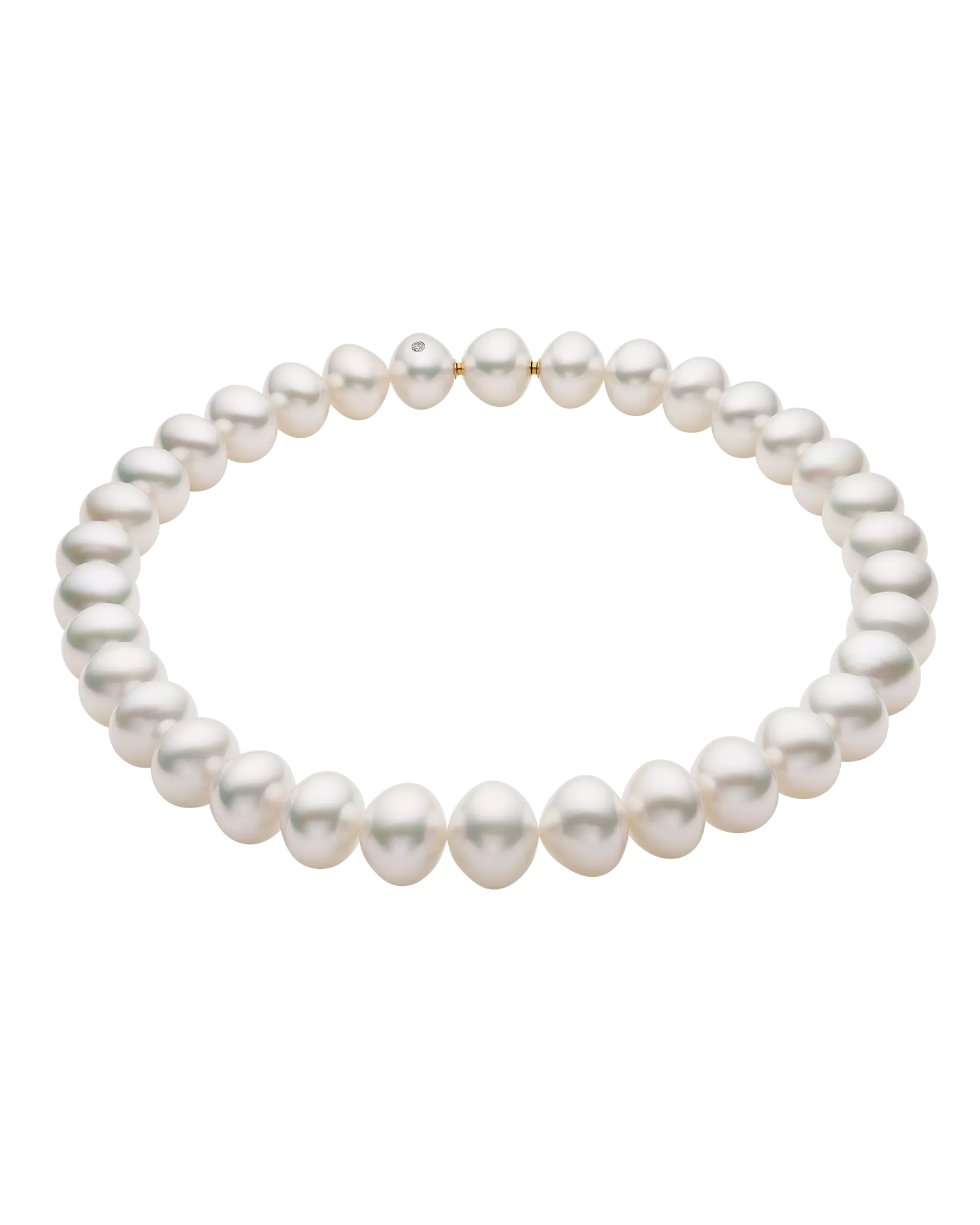 Paspaley Triangle Pearl Strand Necklace | 14-16mm Triangle Pearls and Paspaley Signature Diamond