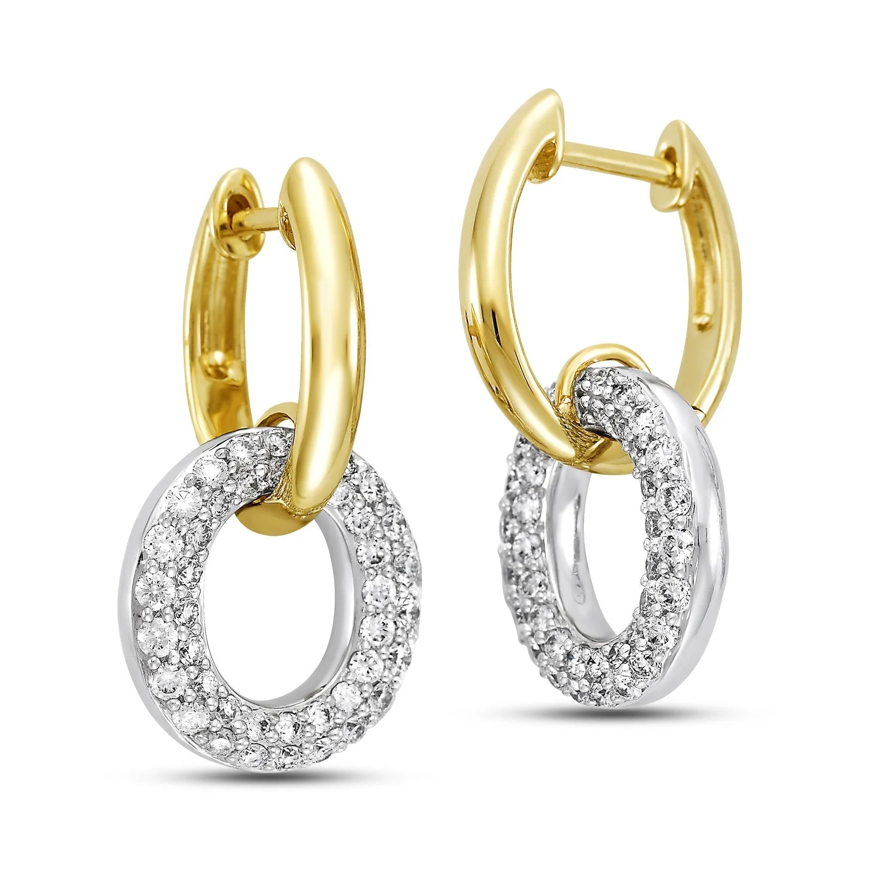 Pave Diamond Hoop Earrings