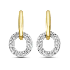 Pave Diamond Hoop Earrings