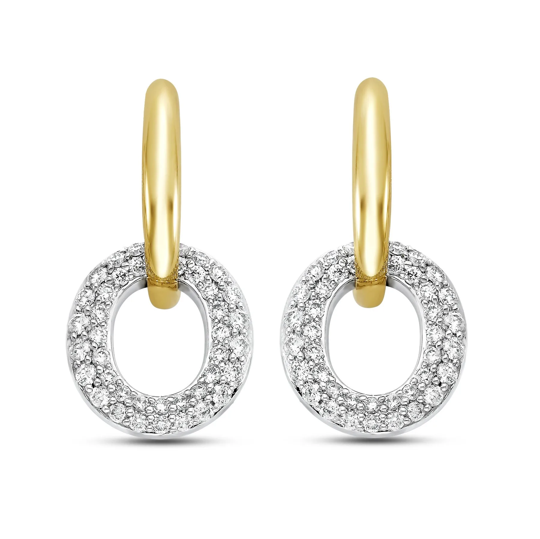 Pave Diamond Hoop Earrings
