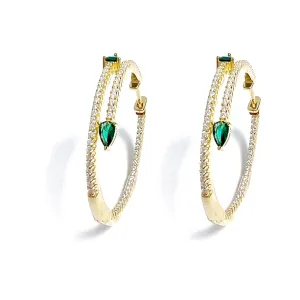 Pave Overlap Hoops Color Drop