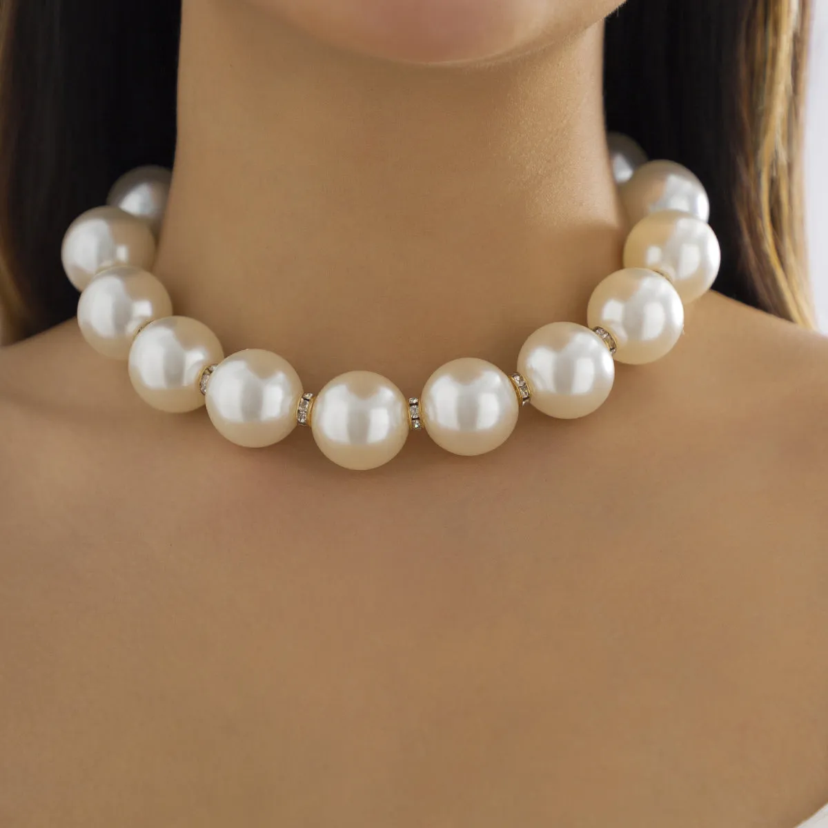 Pearl & Cubic Zirconia 18K Gold-Plated Statement Choker Necklace