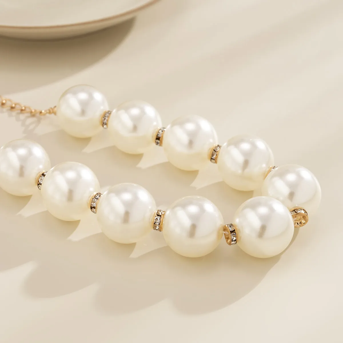 Pearl & Cubic Zirconia 18K Gold-Plated Statement Choker Necklace