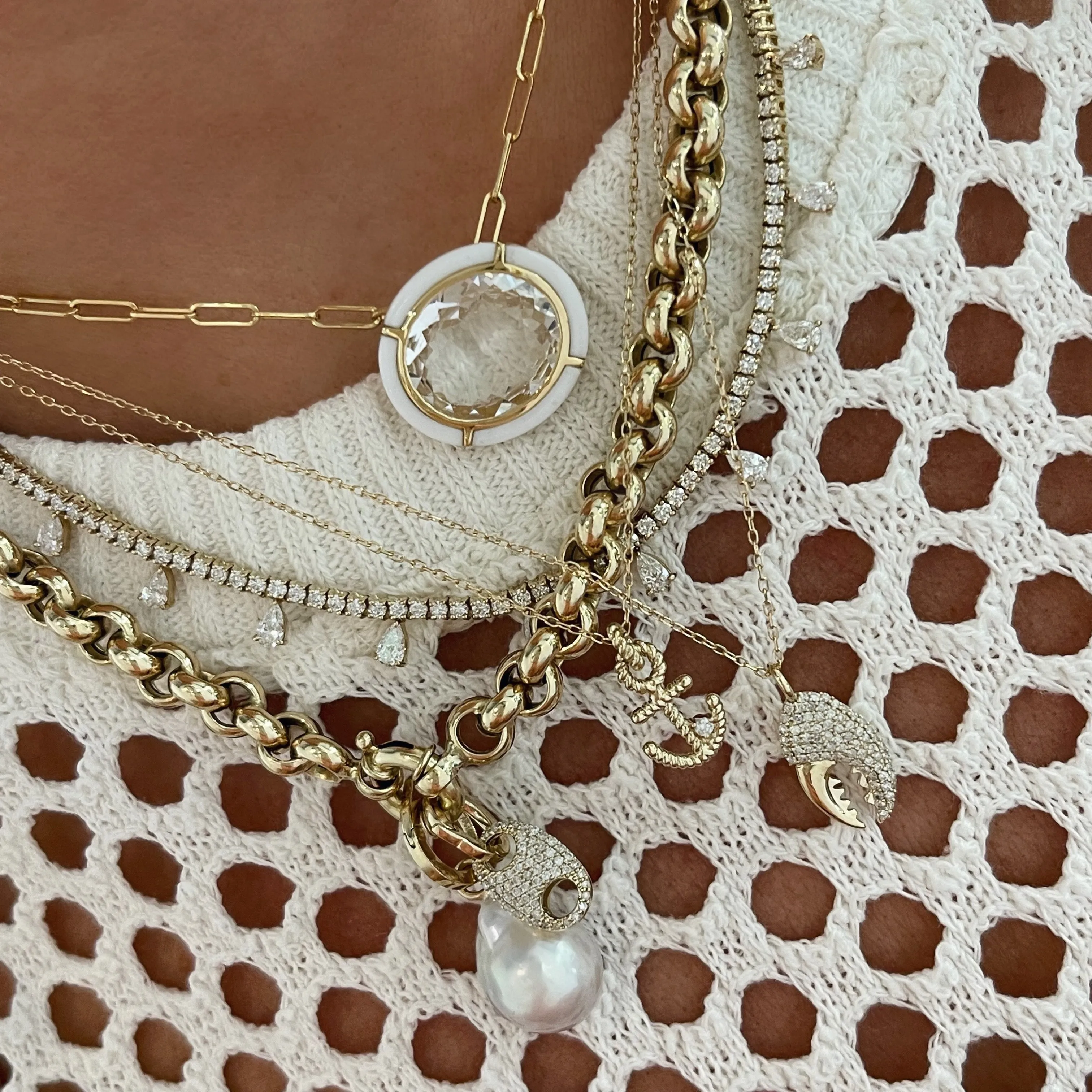 Pearl Drop Hinged Charm