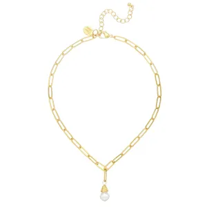 PEARL PAPERCLIP NECKLACE