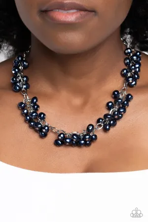 Pearl Parlor - Blue - Clustered Pearl Paparazzi Short Necklace