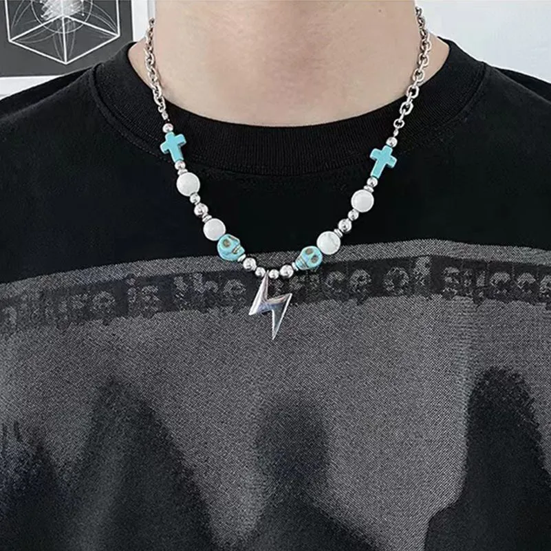 Pearl Rhinestones Necklace For Men