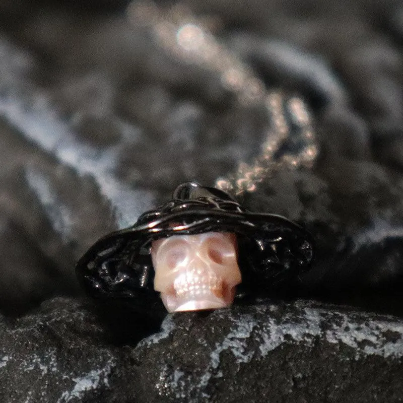 Pearl Skull Straw Hat Necklace