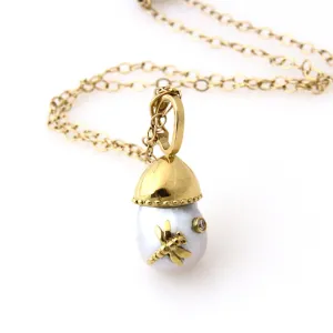 Pendant with Baroque Pearl with Dragonfly