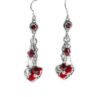 Personalized January Birthstone Heart Earrings