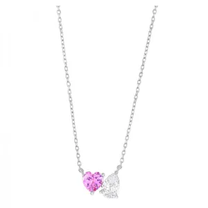 Pink Heart & Pear Toi Et Moi Necklace