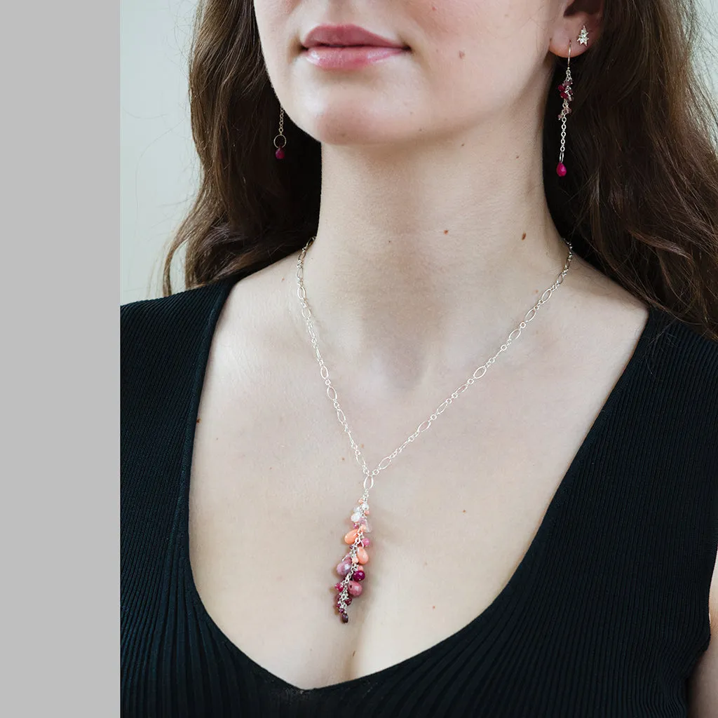 Pink Ombre Gradient Gemstone Necklace