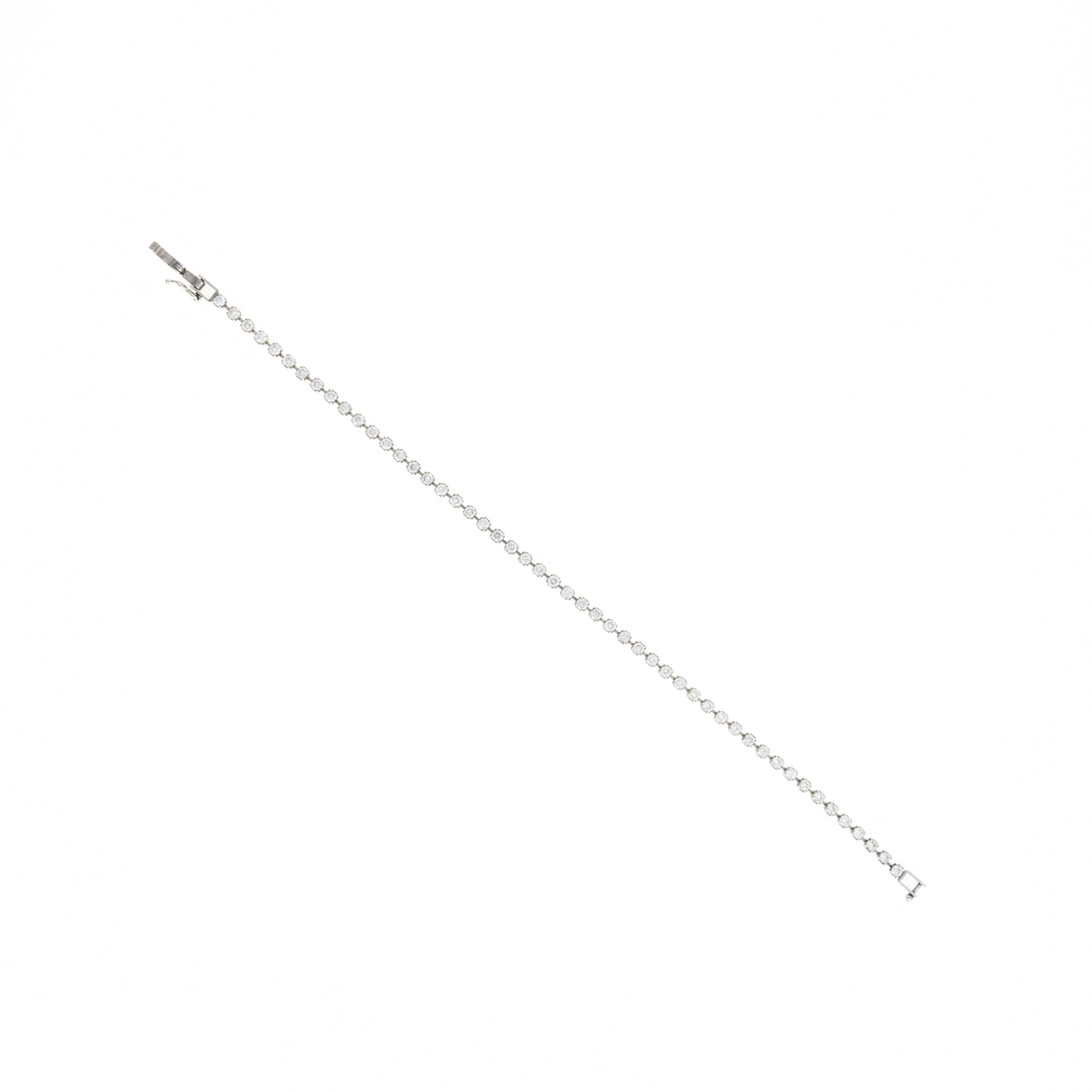 Platinum 2 Carat Diamond Floating Tennis Bracelet