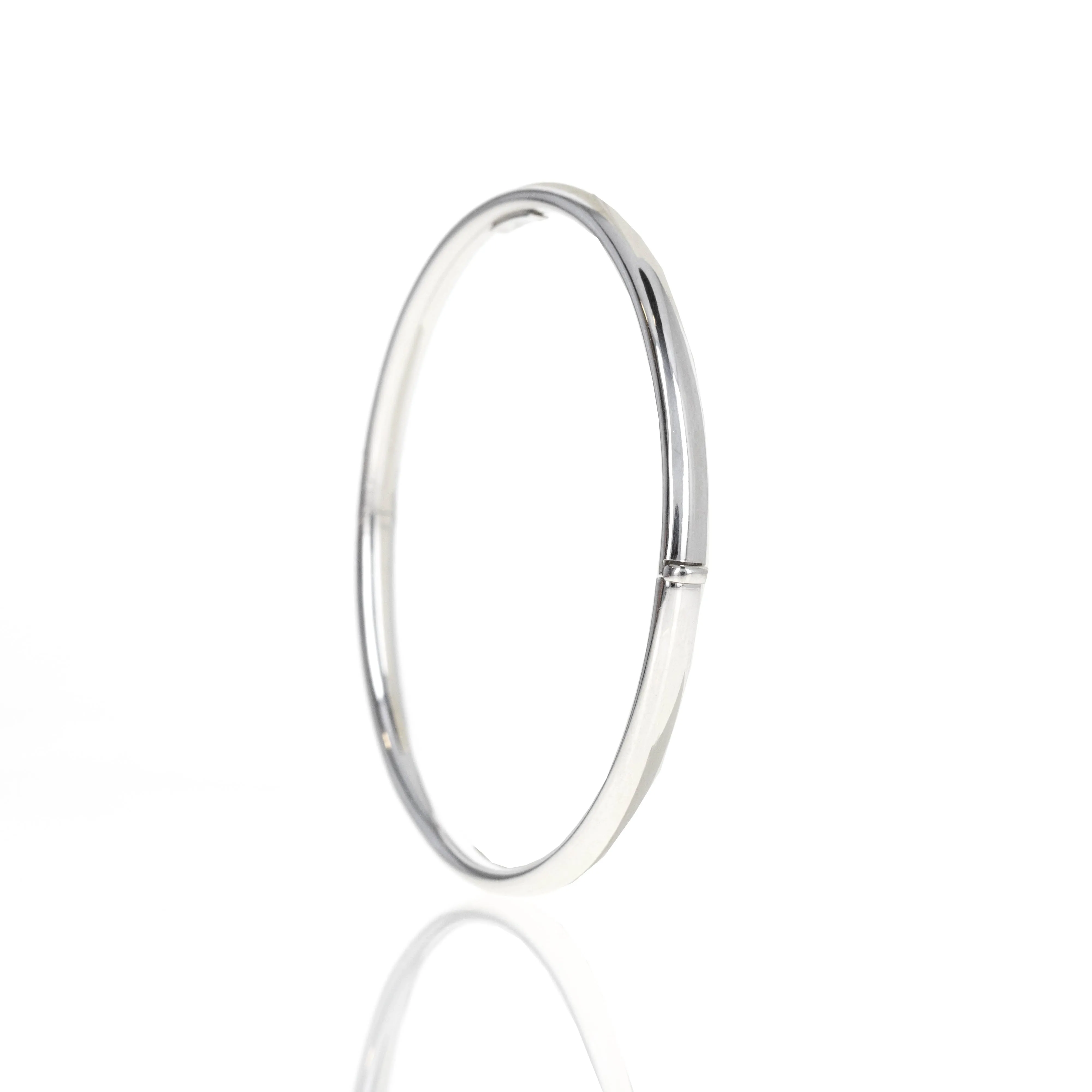 Platinum Hollow Tube Bangle