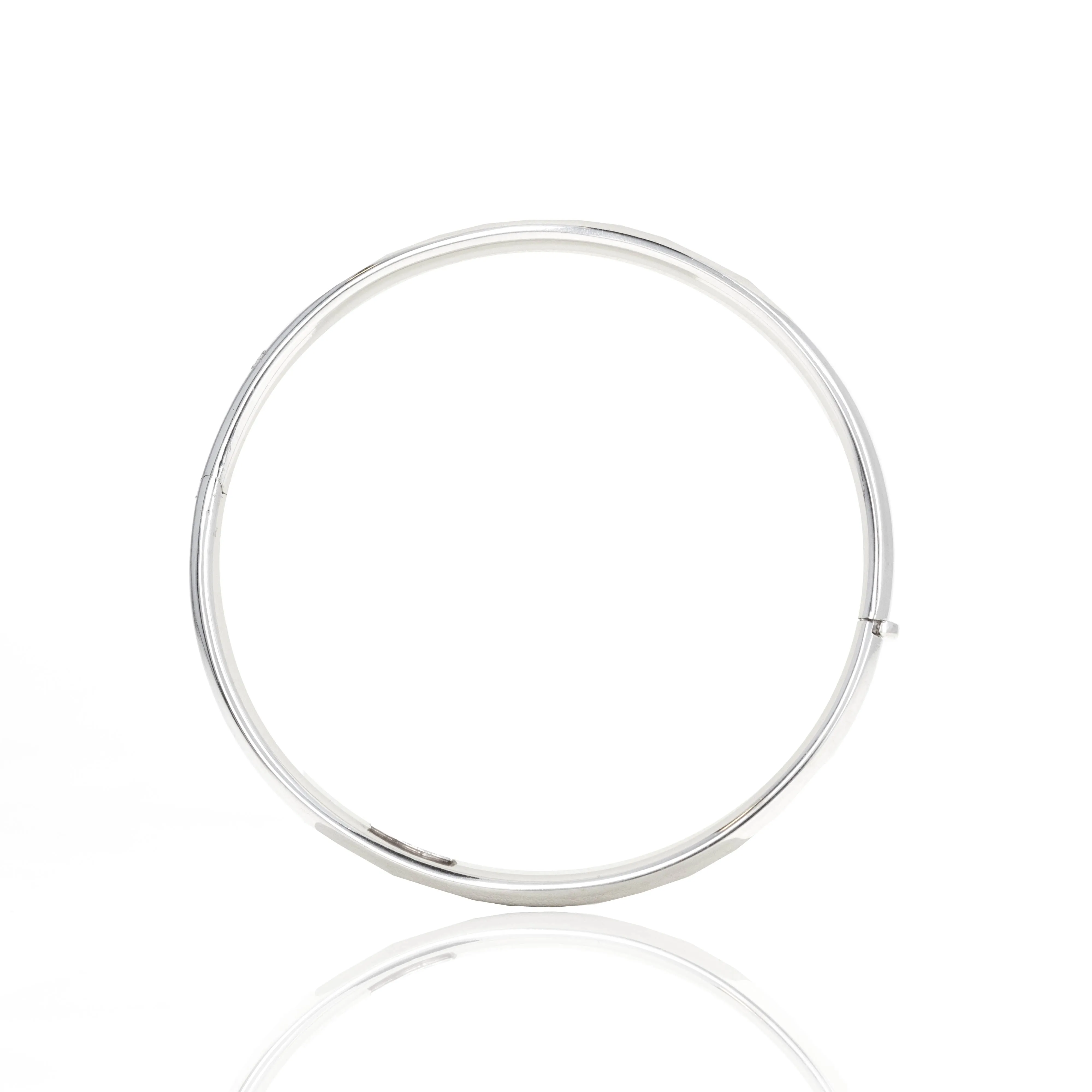 Platinum Hollow Tube Bangle