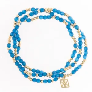 Rachel Beaded Stretch Bracelet in Blue