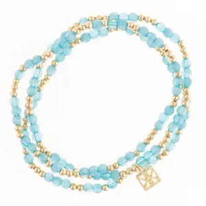 Rachel Beaded Stretch Bracelet in Teal