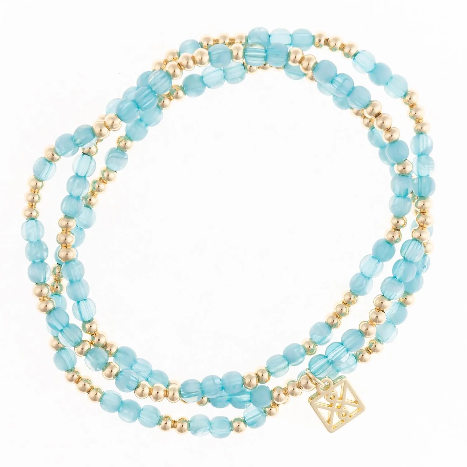 Rachel Beaded Stretch Bracelet in Teal