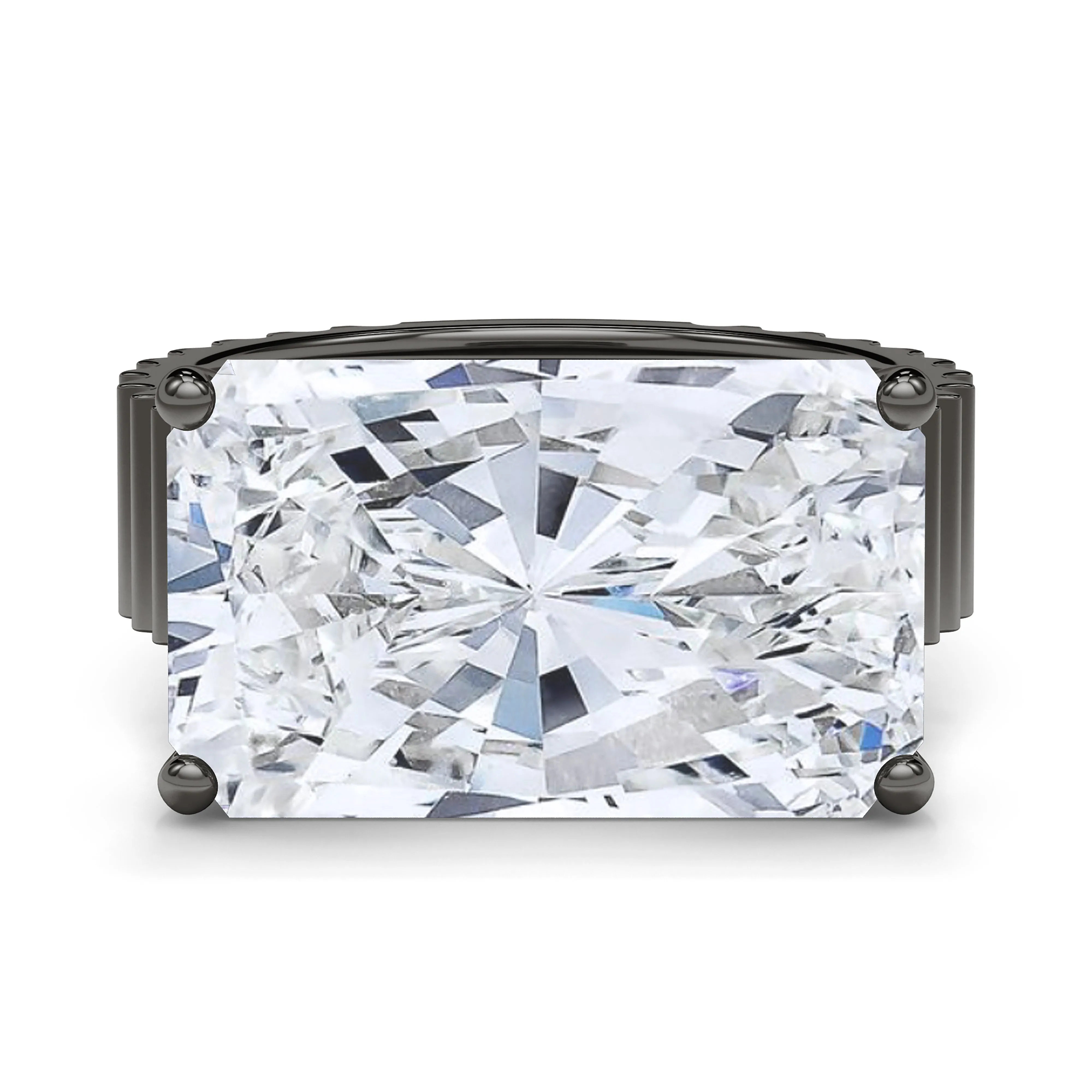Radiant East-West Lab Grown Diamond Fluted Ring