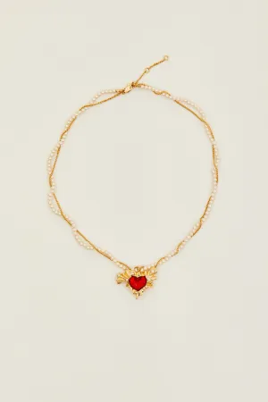 Red Burning Love Heart Necklaces