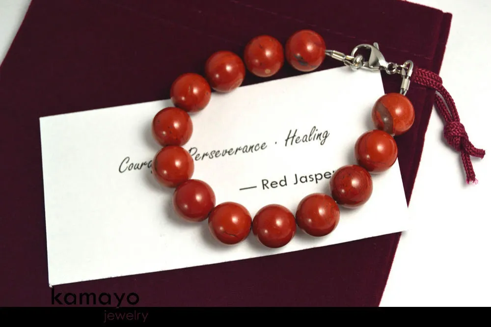 RED JASPER BRACELET - Round Beads