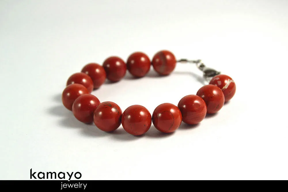 RED JASPER BRACELET - Round Beads