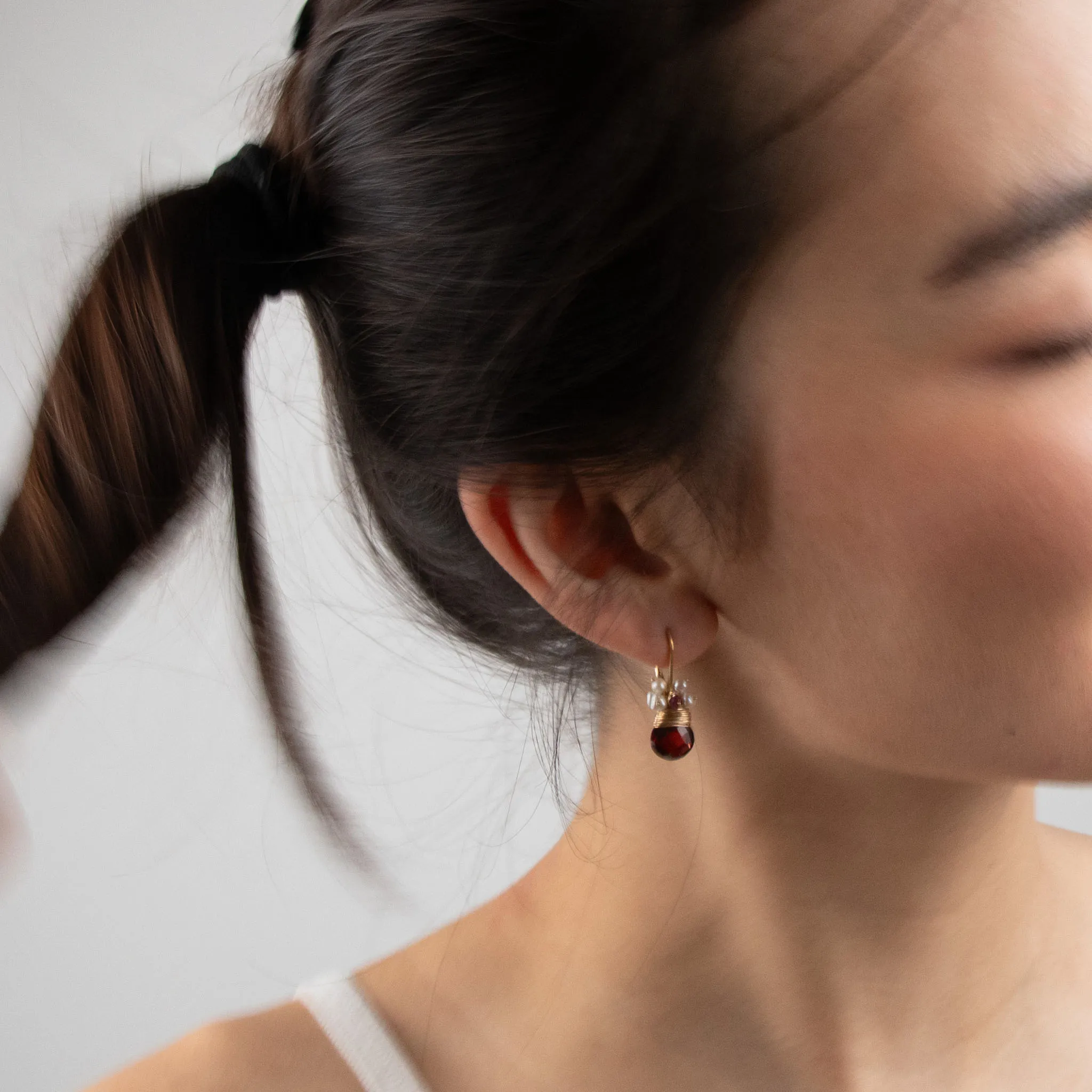 Regal Garnet Fringe Earrings