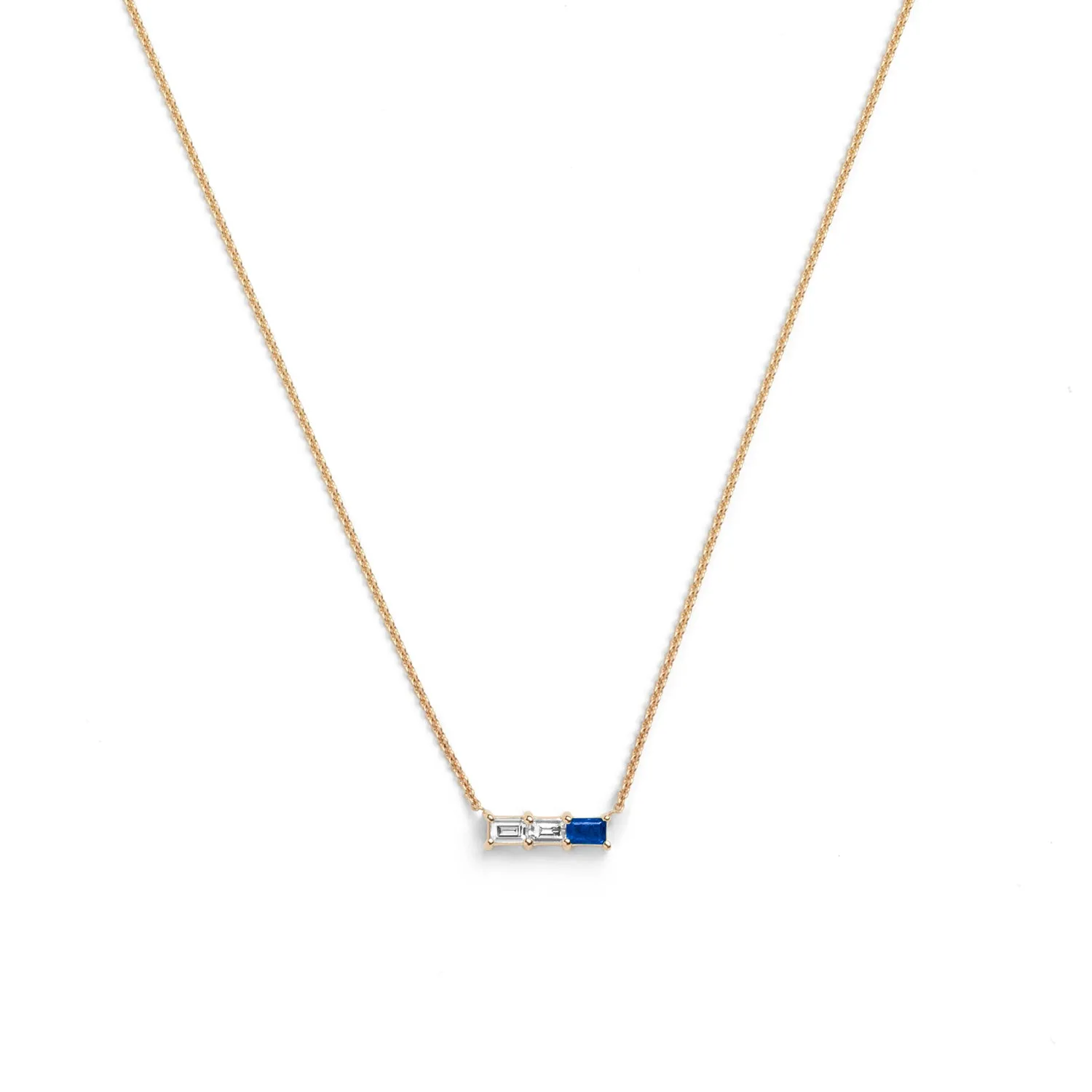 Rhea Necklace | White Diamond & Sapphire