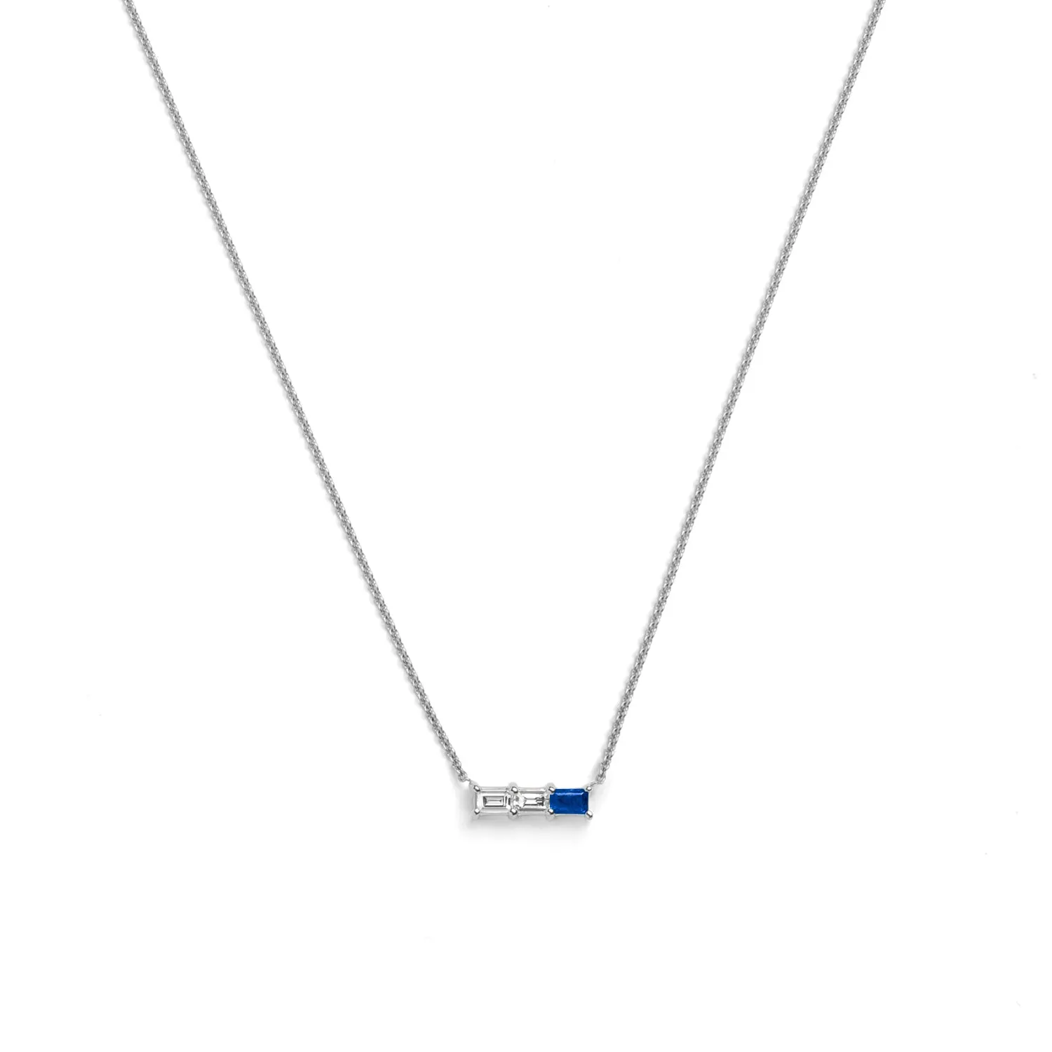Rhea Necklace | White Diamond & Sapphire