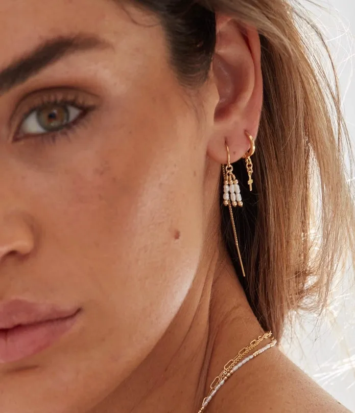 Rima Thread Earrings ~ Pearl