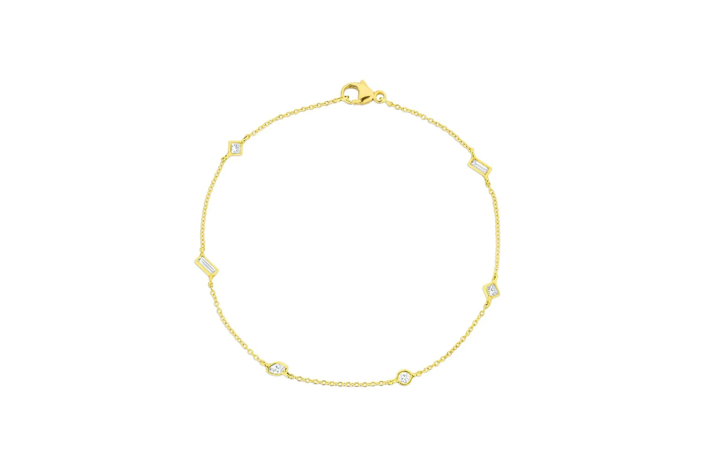 Rivière Yellow Gold Multi-shape Diamond Bracelet