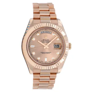 Rolex 18K Everose Gold Day-Date II 218235