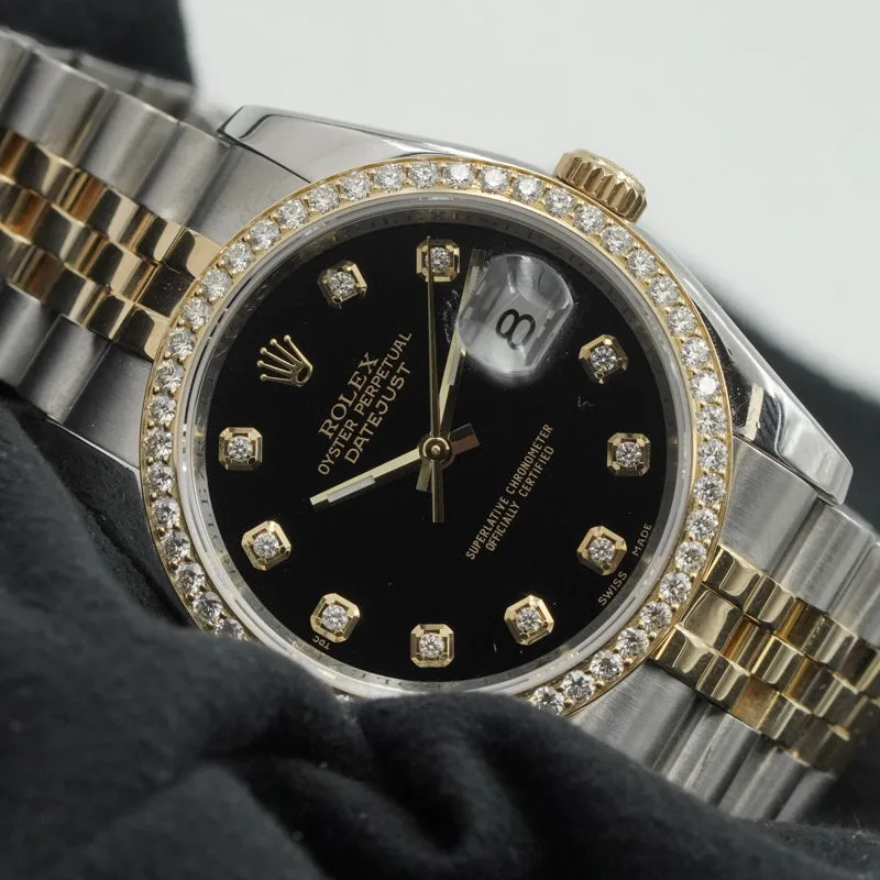 Rolex Datejust 116233 Two-Tone Black Dial and Diamond Bezel Circa 2007