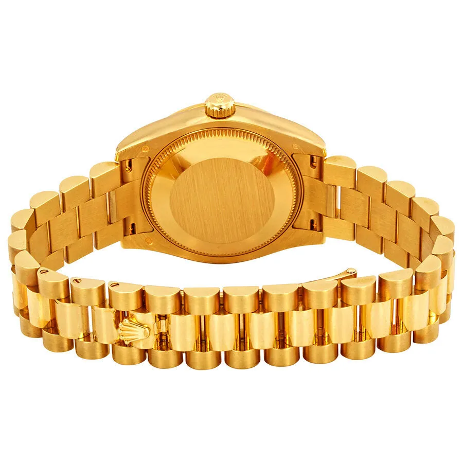 Rolex Datejust 31 Black Mother of Pearl Jubilee Diamond Dial Ladies 18kt Yellow Gold President Watch 178158BKMJDP