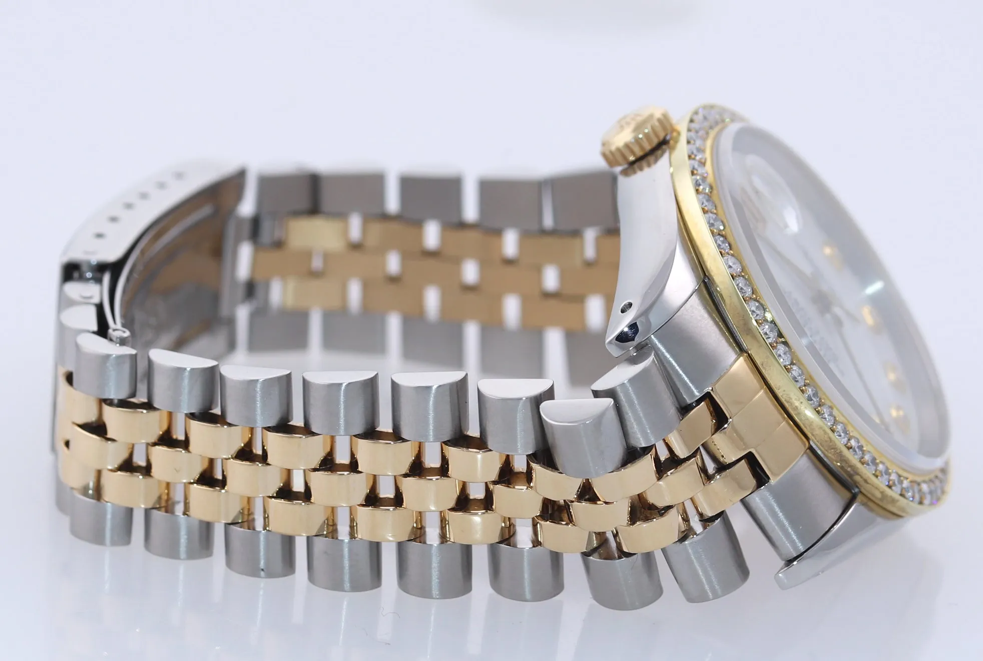 Rolex DateJust 36mm 16233 Two Tone 18k Gold Steel Jubilee MOP Diamond Watch Box