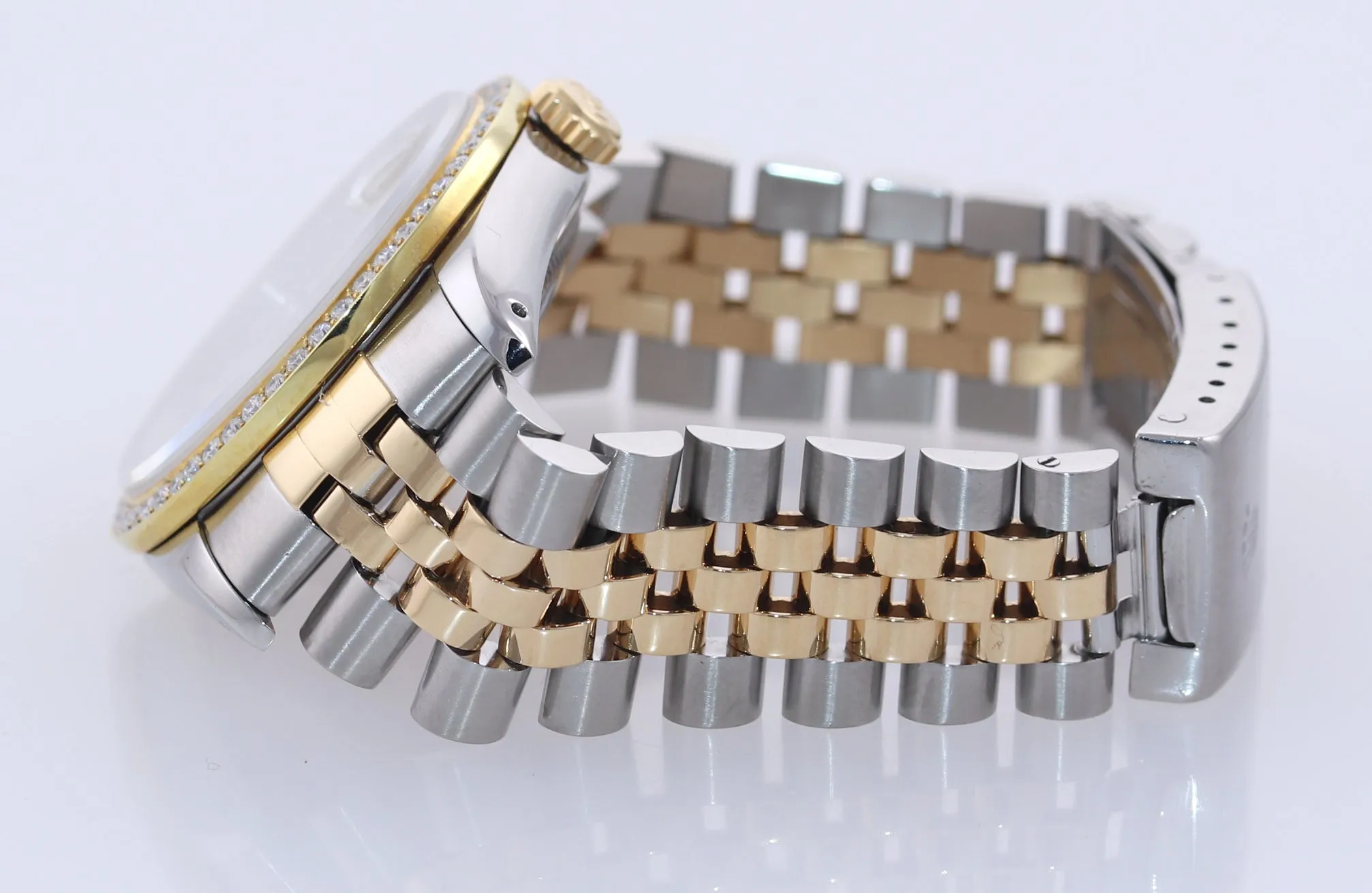 Rolex DateJust 36mm 16233 Two Tone 18k Gold Steel Jubilee MOP Diamond Watch Box