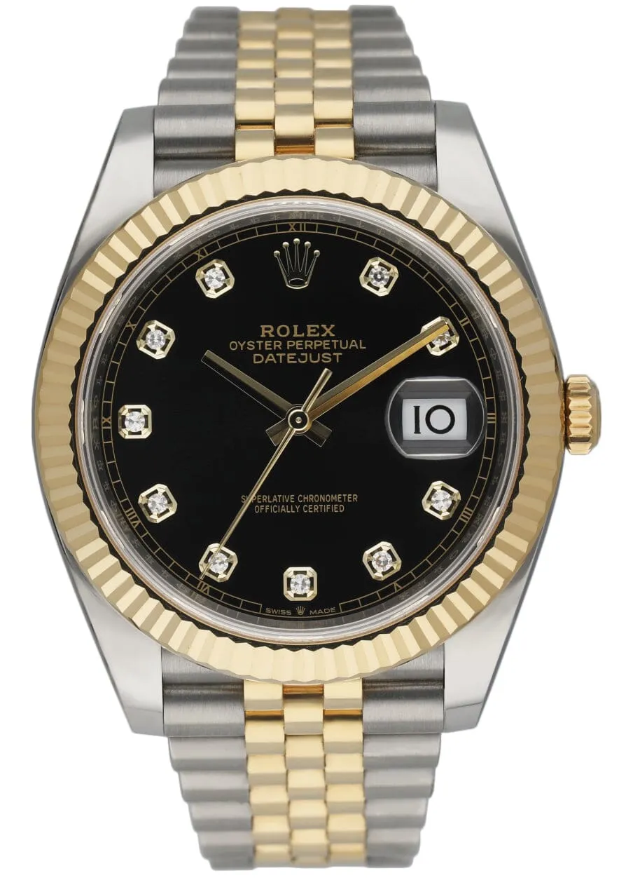 Rolex Datejust 41 126333 Diamond Dial Mens Watch Box Papers