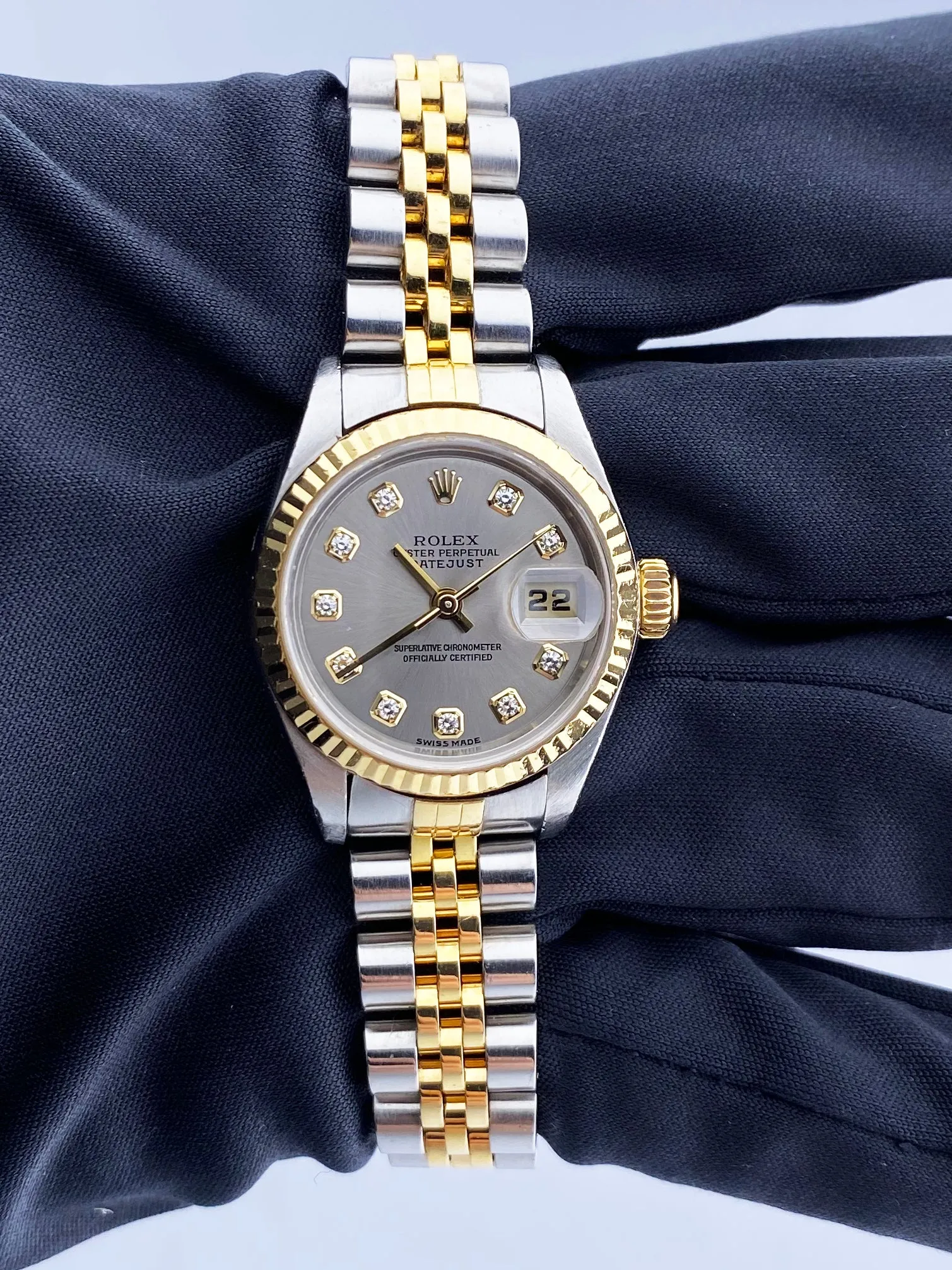 Rolex Datejust 79173 Diamond Silver Dial  Ladies Watch Box & Papers
