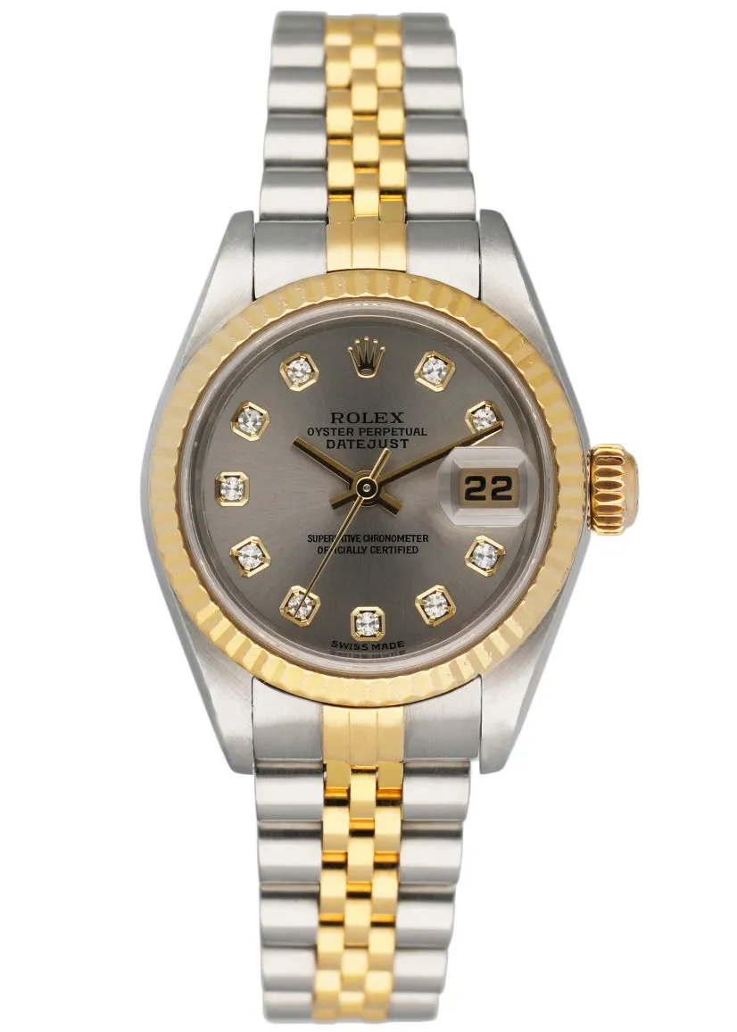 Rolex Datejust 79173 Diamond Silver Dial  Ladies Watch Box & Papers