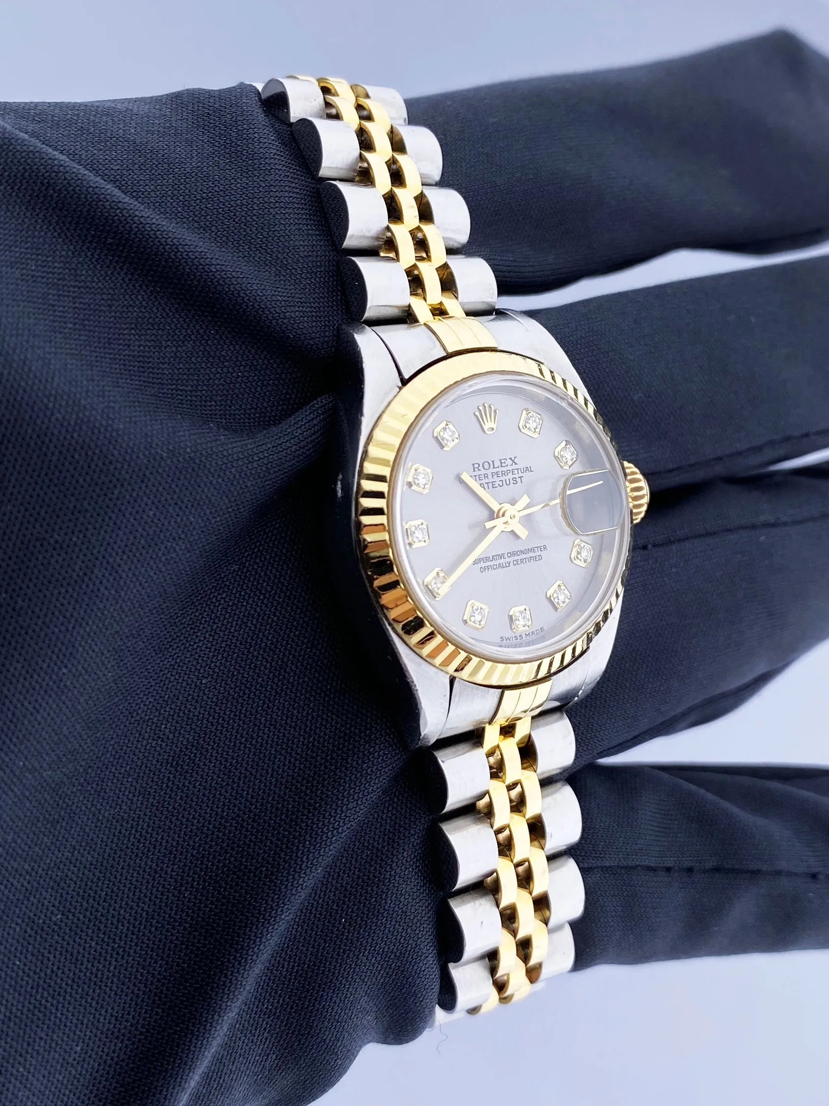 Rolex Datejust 79173 Diamond Silver Dial  Ladies Watch Box & Papers
