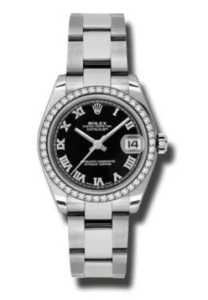 Rolex Datejust Lady 31 Black Dial Stainless Steel Oyster Bracelet Automatic Watch 178384BKRO