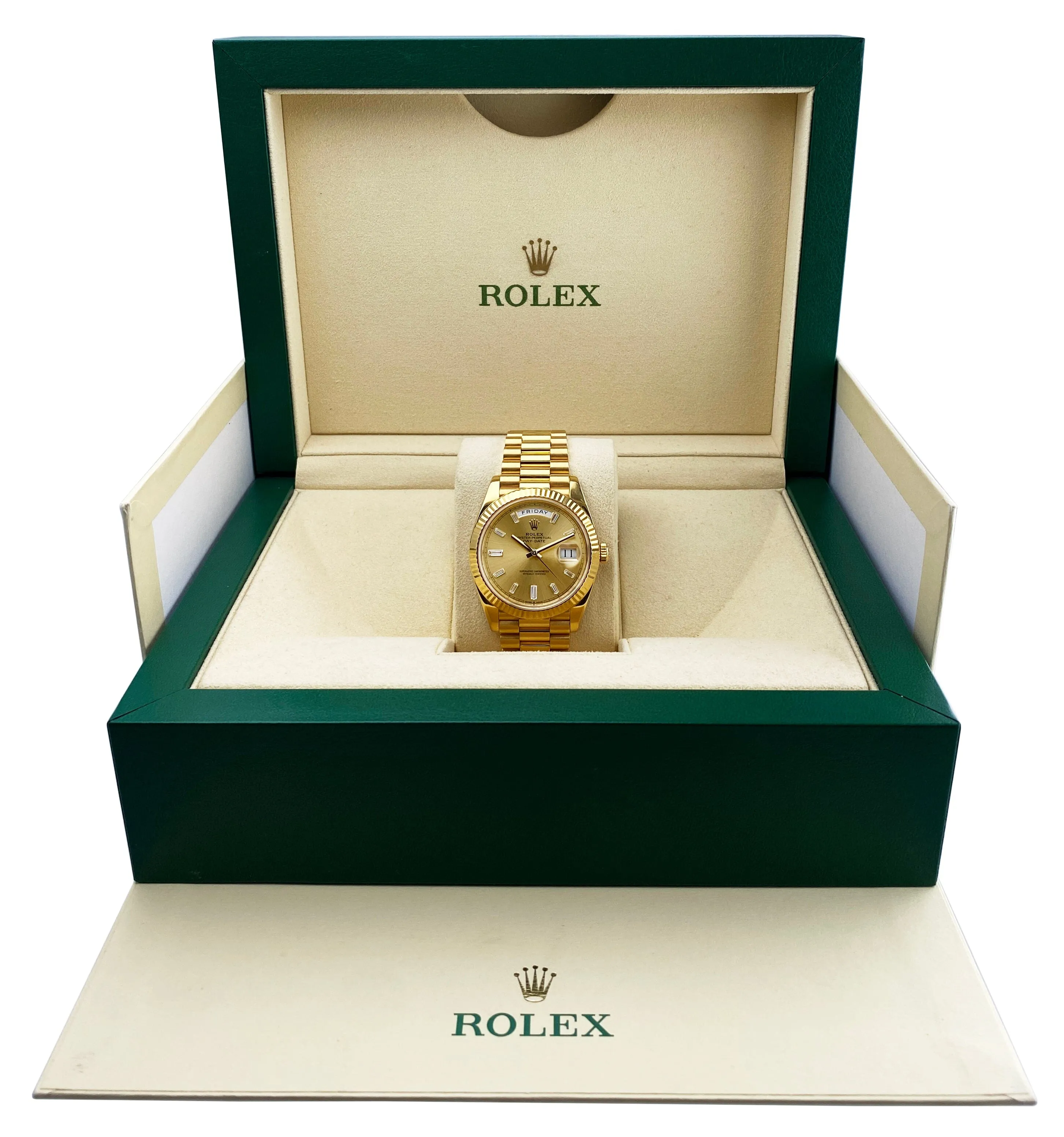 Rolex Day-Date 228238 Diamond Champagne Dial Mens Watch Box Papers